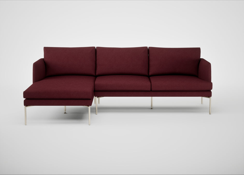 Matera Left Hand Facing Chaise Sofa St Moritz Wool Light Grey / Stainless Steel
