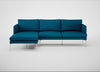 Matera Left Hand Facing Chaise Sofa St Moritz Wool Teal / Stainless Steel