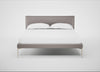 Matera Bed Double / Daino Leather Elephant / Stainless Steel