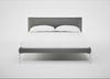 Matera Bed Double / Daino Leather Steel / Stainless Steel