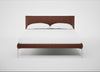 Matera Bed Double / Leather Grain Dark Brown 068 / Stainless Steel