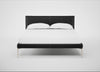 Matera Bed Double / Leather Grain Graphite 063 / Stainless Steel