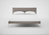 Matera Bed Double / Leather Grain Light Grey 060 / Stainless Steel