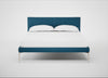 Matera Bed Double / St Moritz Wool Blue / Stainless Steel