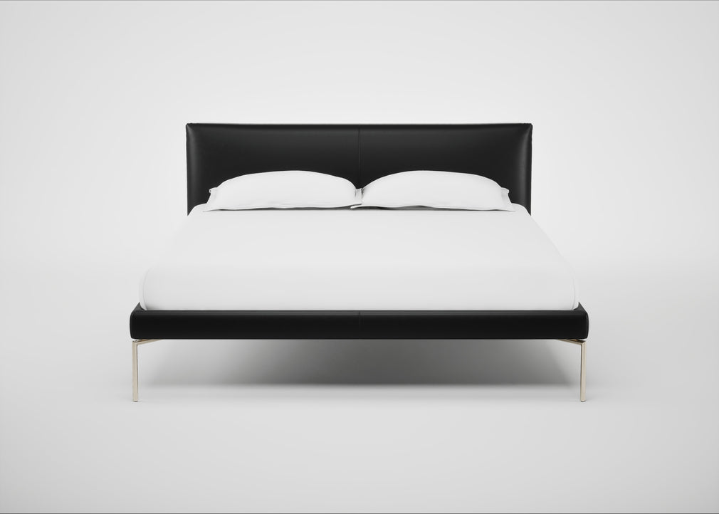 Matera Bed King / Leather Stonewash Vintage Green 278 / Stainless Steel