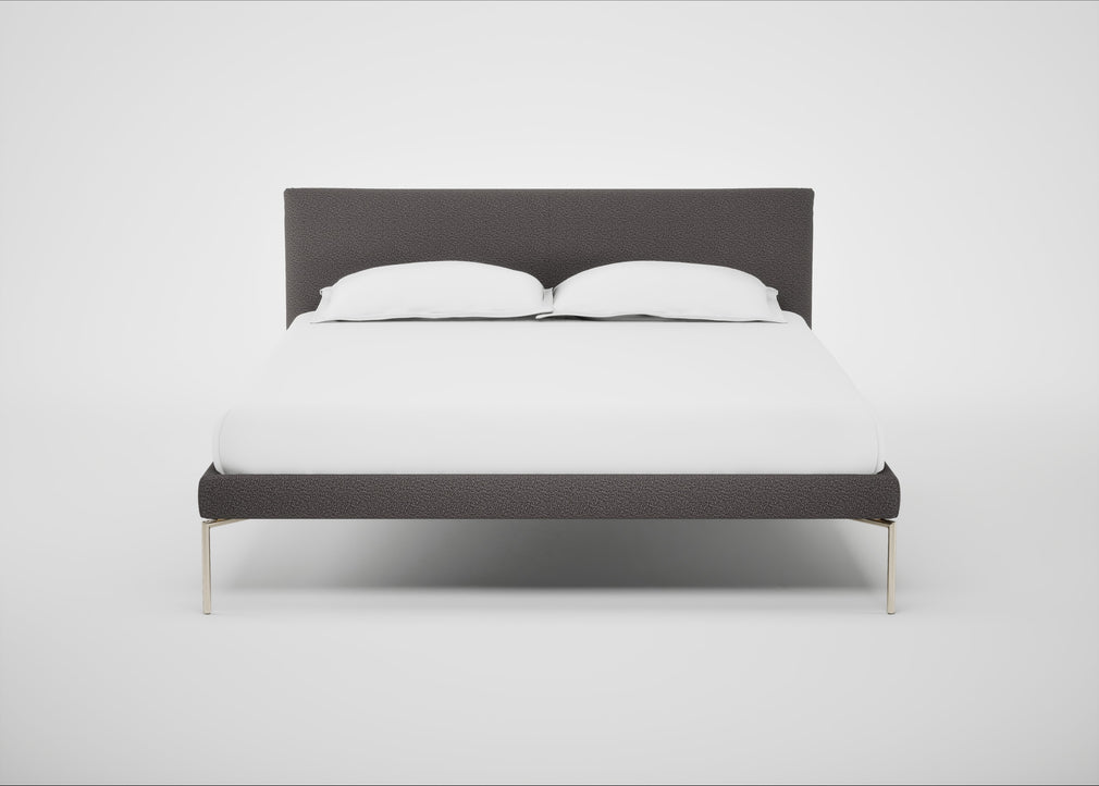 Matera Bed King / Loop Boucle Granite / Stainless Steel