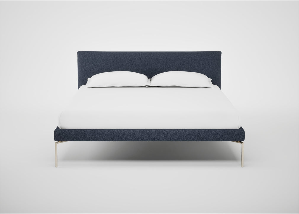 Matera Bed King / Loop Boucle Navy / Stainless Steel