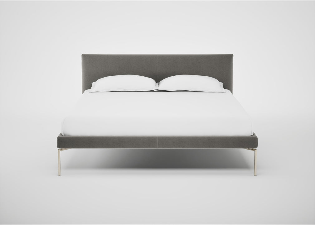 Matera Bed King / Nobilis Velvet Dolphin / Stainless Steel