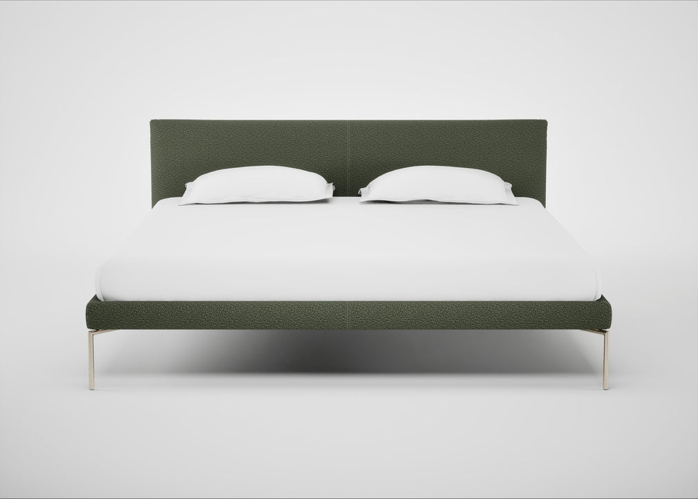 Matera Bed Super King / Loop Boucle Forest / Stainless Steel