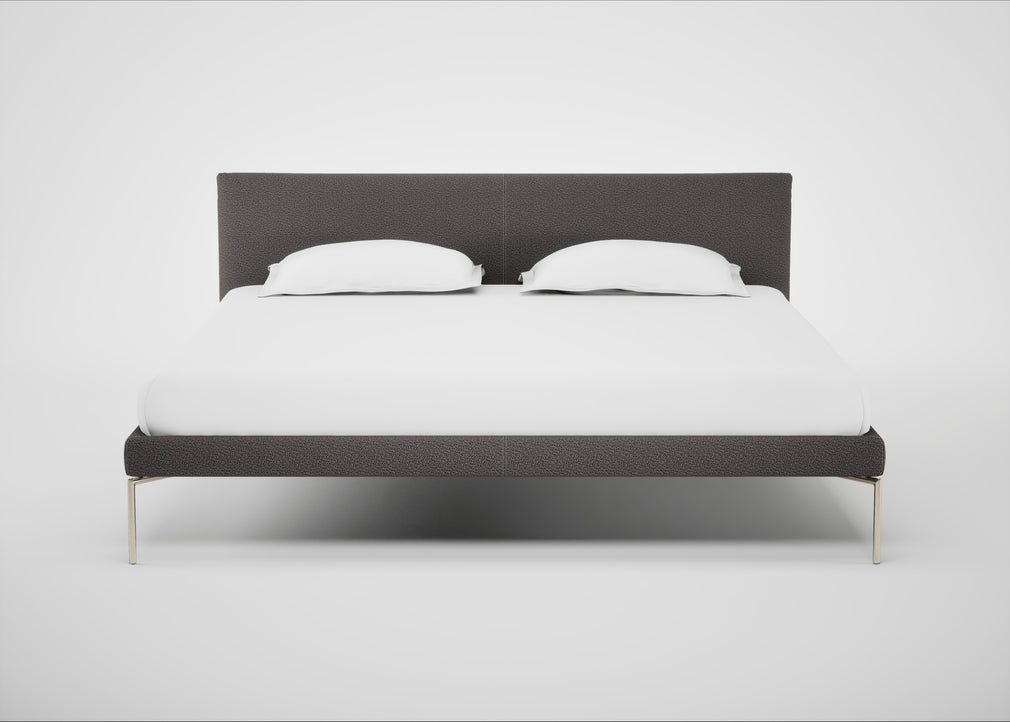 Matera Bed Super King / Loop Boucle Granite / Stainless Steel