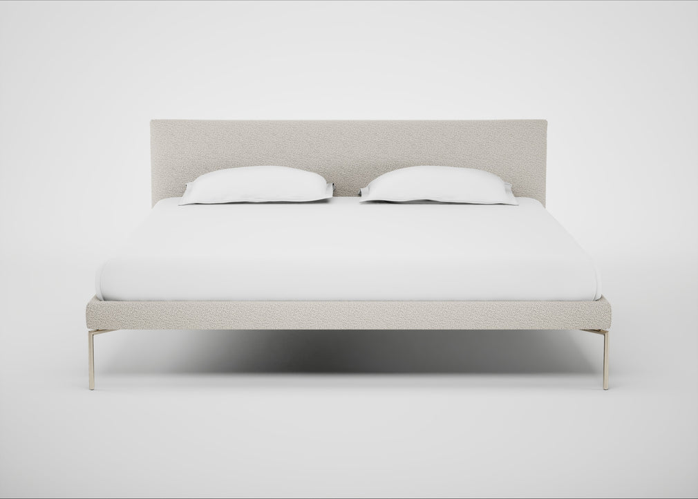 Matera Bed Super King / Loop Boucle Polar / Stainless Steel