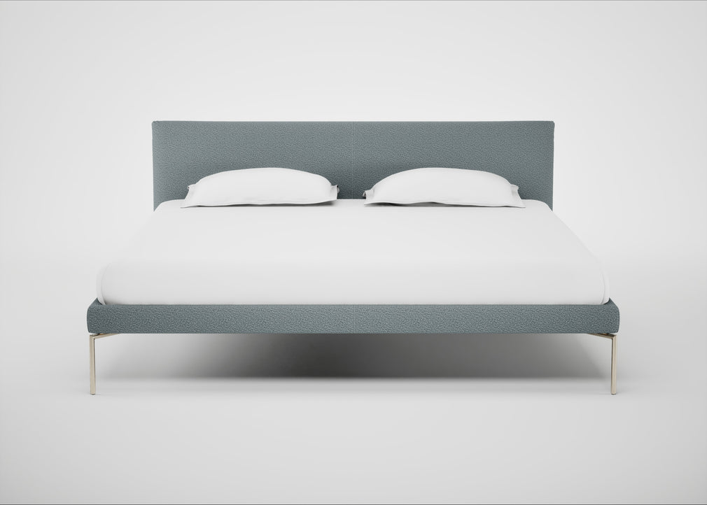 Matera Bed Super King / Loop Boucle Sky / Stainless Steel