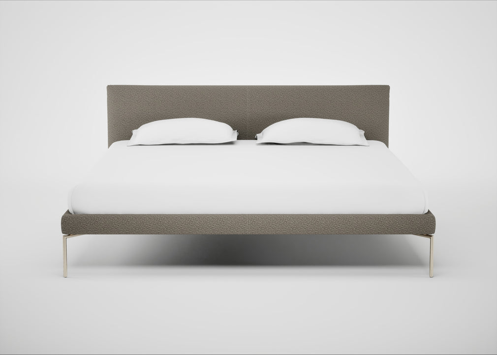 Matera Bed Super King / Loop Boucle Taupe / Stainless Steel