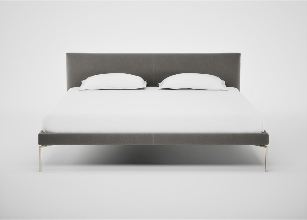 Matera Bed Super King / Nobilis Velvet Dolphin / Stainless Steel