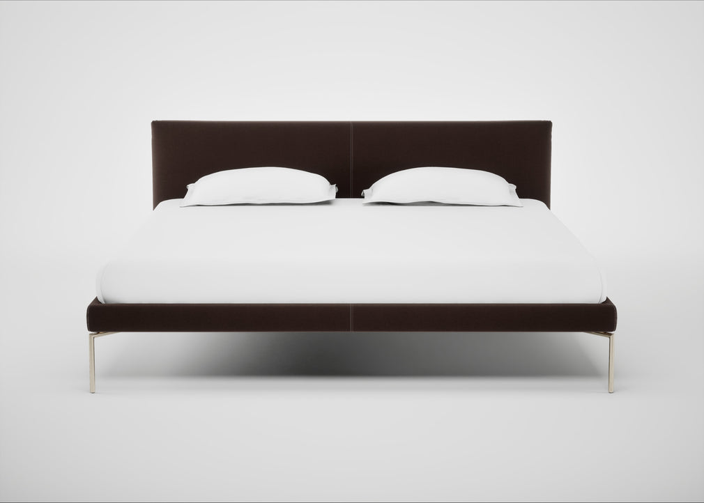Matera Bed Super King / Nobilis Velvet Espresso / Stainless Steel