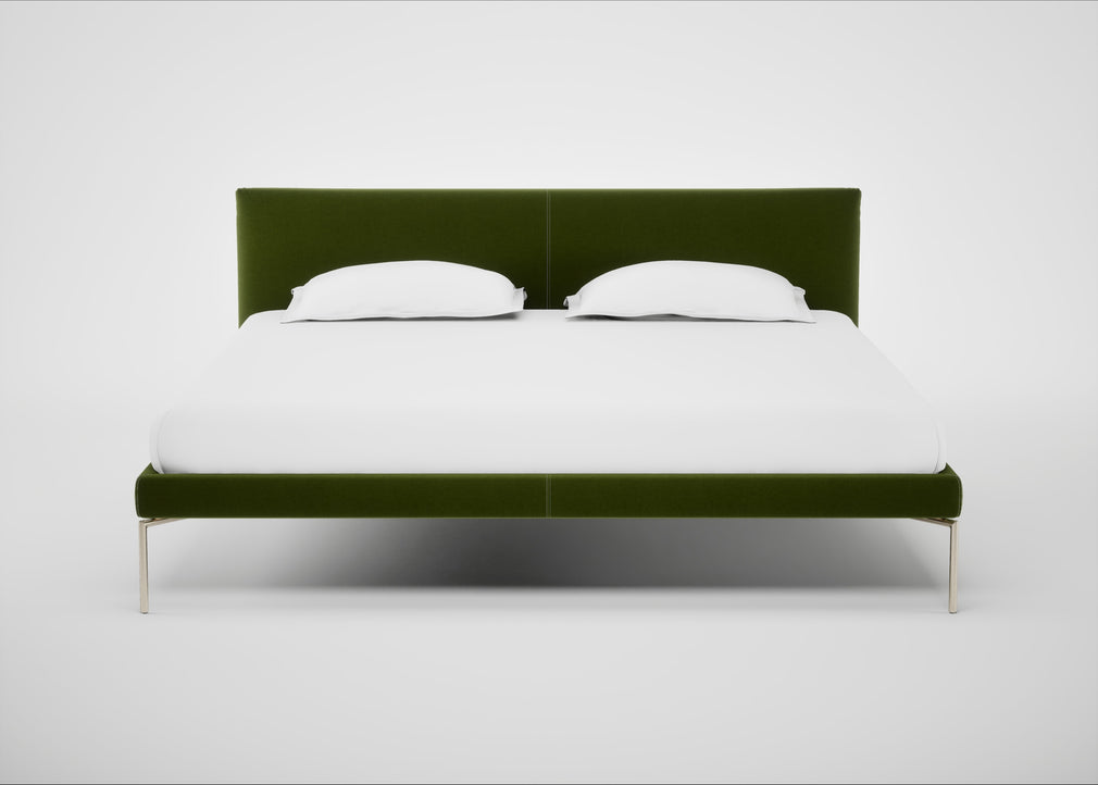 Matera Bed Super King / Nobilis Velvet Leaf / Stainless Steel