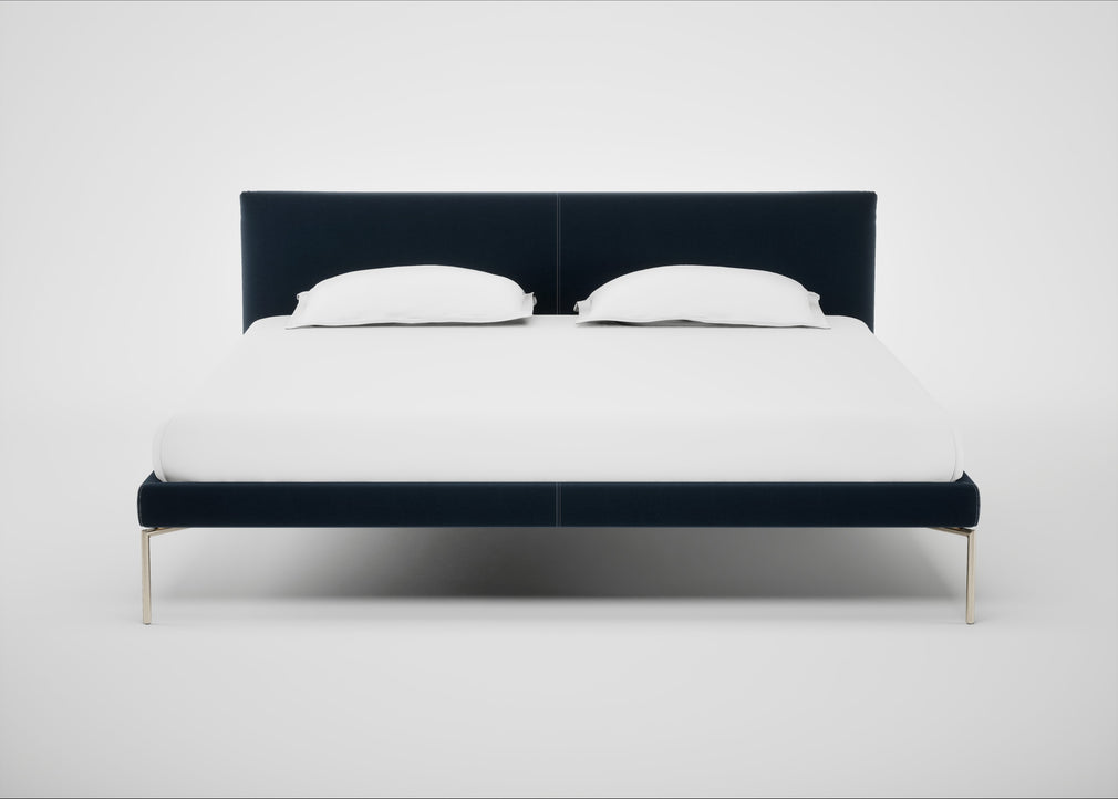 Matera Bed Super King / Nobilis Velvet Night / Stainless Steel