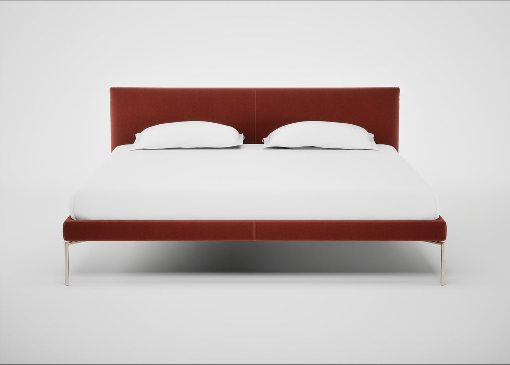 Matera Bed Super King / Nobilis Velvet Rust / Stainless Steel