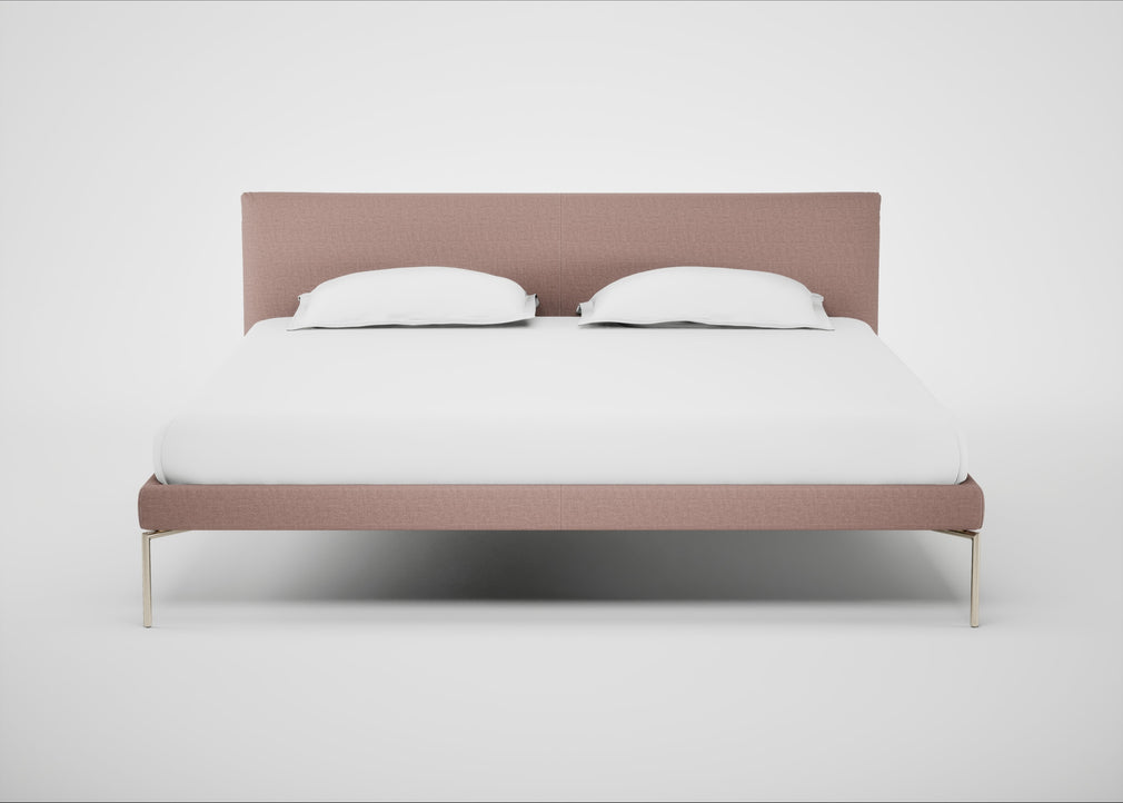 Matera Bed Super King / Siena Cotton Dusky Pink / Stainless Steel