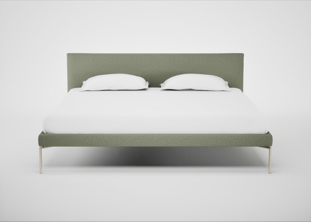 Matera Bed Super King / Siena Cotton Pistachio / Stainless Steel
