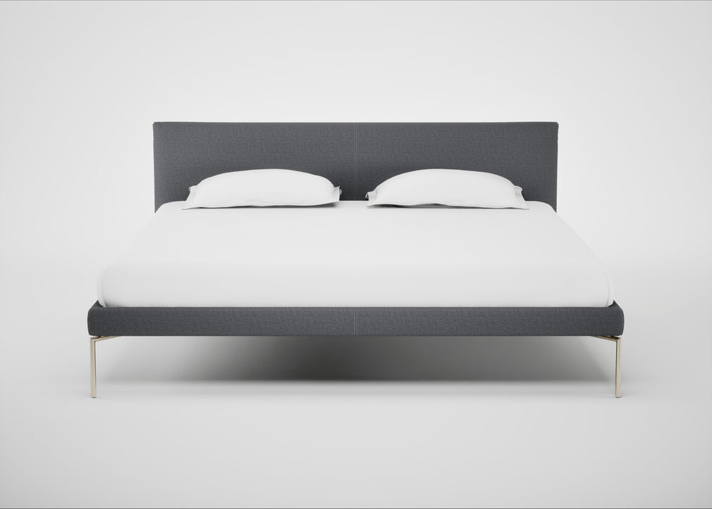 Matera Bed Super King / Siena Cotton Shale Grey / Stainless Steel