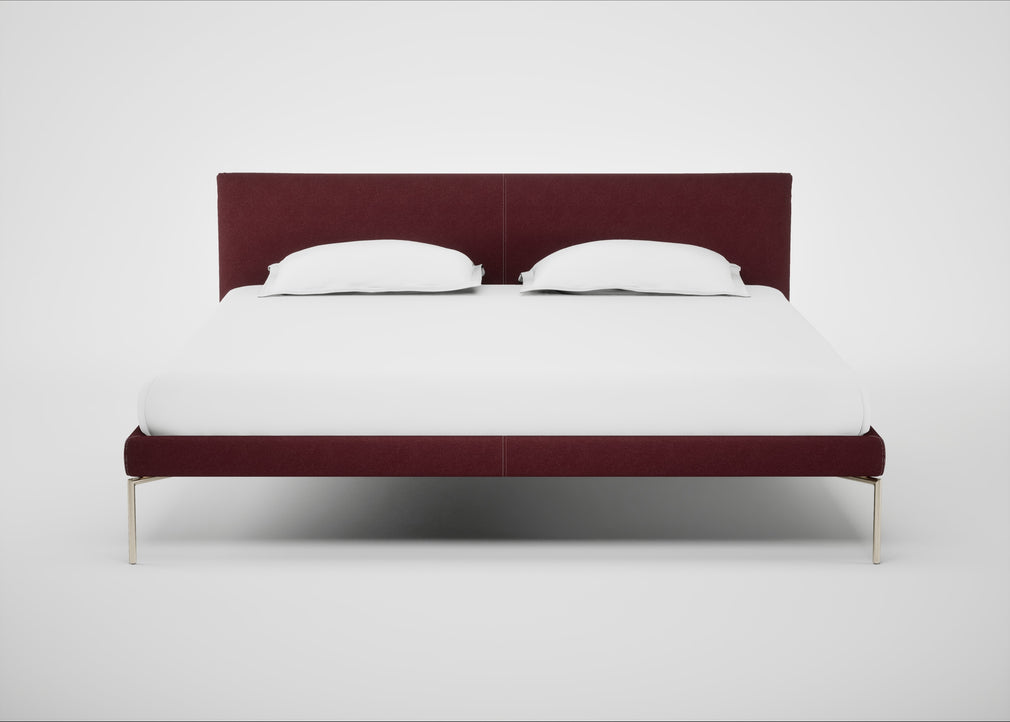 Matera Bed Super King / St Moritz Wool Red / Stainless Steel