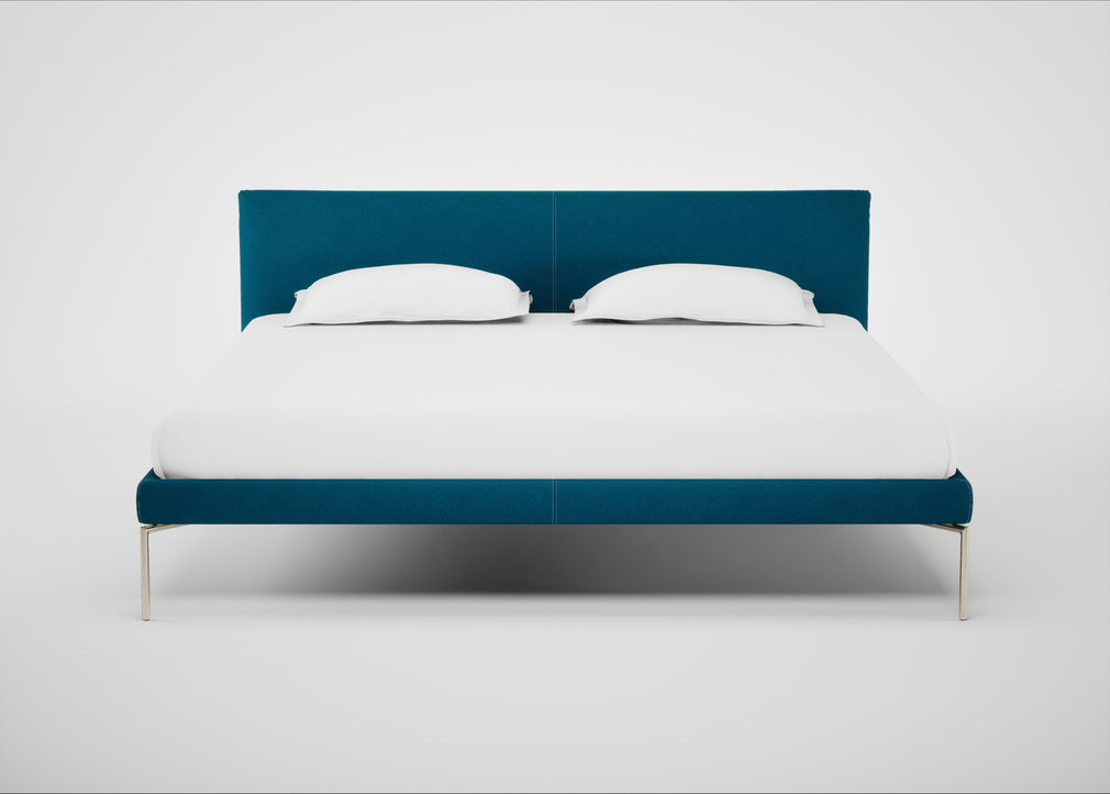 Matera Bed Super King / St Moritz Wool Teal / Stainless Steel