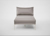 Matera Chaise Lounge Daino Leather Elephant / Stainless Steel