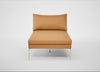 Matera Chaise Lounge Daino Leather Parchment / Stainless Steel