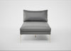 Matera Chaise Lounge Daino Leather Steel / Stainless Steel