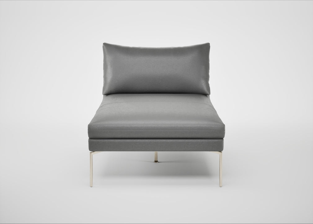 Matera Chaise Lounge Daino Leather Steel / Stainless Steel