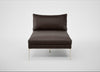 Matera Chaise Lounge Leather Grain Chocolate 066 / Stainless Steel