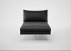 Matera Chaise Lounge Leather Grain Graphite 063 / Stainless Steel
