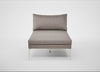 Matera Chaise Lounge Leather Grain Light Grey 060 / Stainless Steel