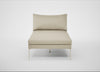 Matera Chaise Lounge Leather Grain Storm 006 / Stainless Steel