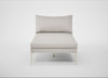 Matera Chaise Lounge Leather Grain White 000 / Stainless Steel