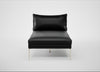 Matera Chaise Lounge Leather Stonewash Black 263 / Stainless Steel