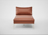 Matera Chaise Lounge Leather Stonewash Light Brown 274 / Stainless Steel