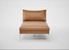 Matera Chaise Lounge Leather Stonewash Toffee 277 / Stainless Steel