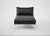 Matera Chaise Lounge Linea Leather Black 622 / Stainless Steel