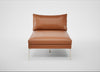 Matera Chaise Lounge Linea Leather Brown 680 / Stainless Steel