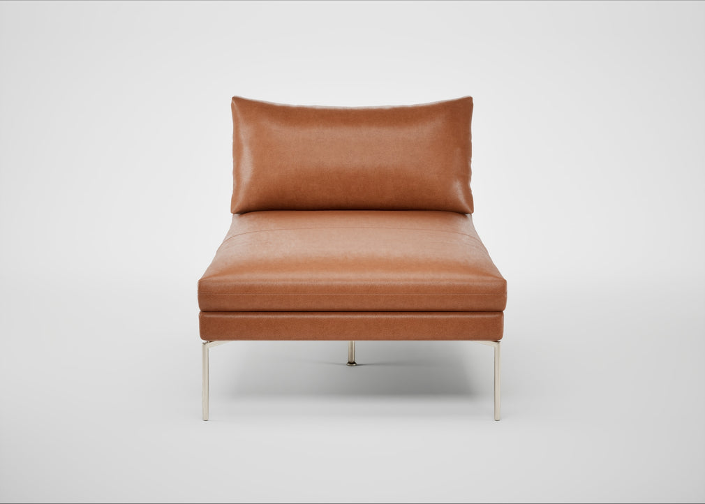 Matera Chaise Lounge Linea Leather Brown 680 / Stainless Steel