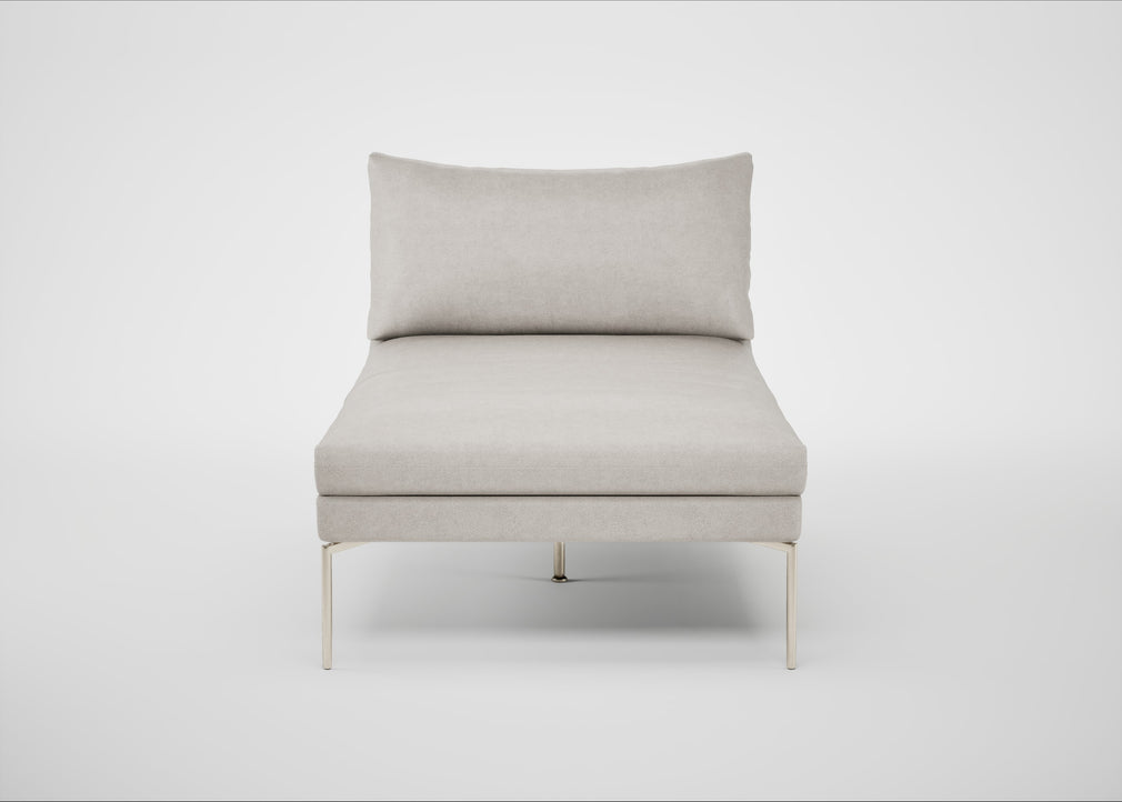 Matera Chaise Lounge Linea Leather White 634 / Stainless Steel