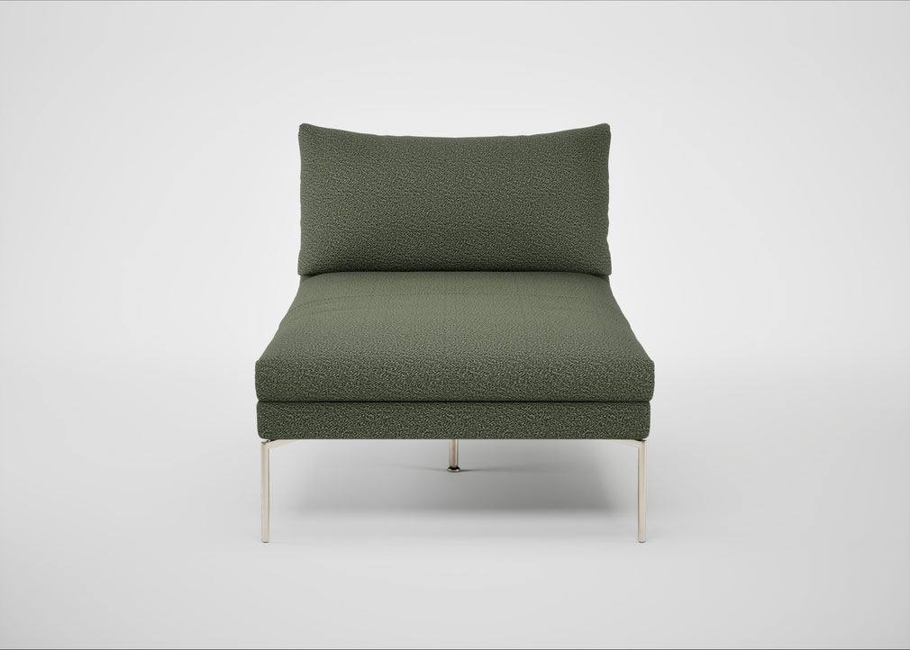 Matera Chaise Lounge Loop Boucle Forest / Stainless Steel