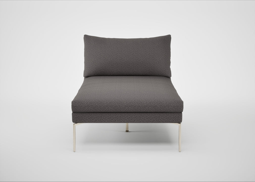 Matera Chaise Lounge Loop Boucle Granite / Stainless Steel