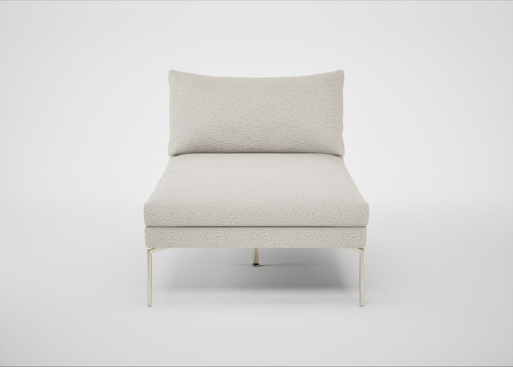 Matera Chaise Lounge Loop Boucle Polar / Stainless Steel