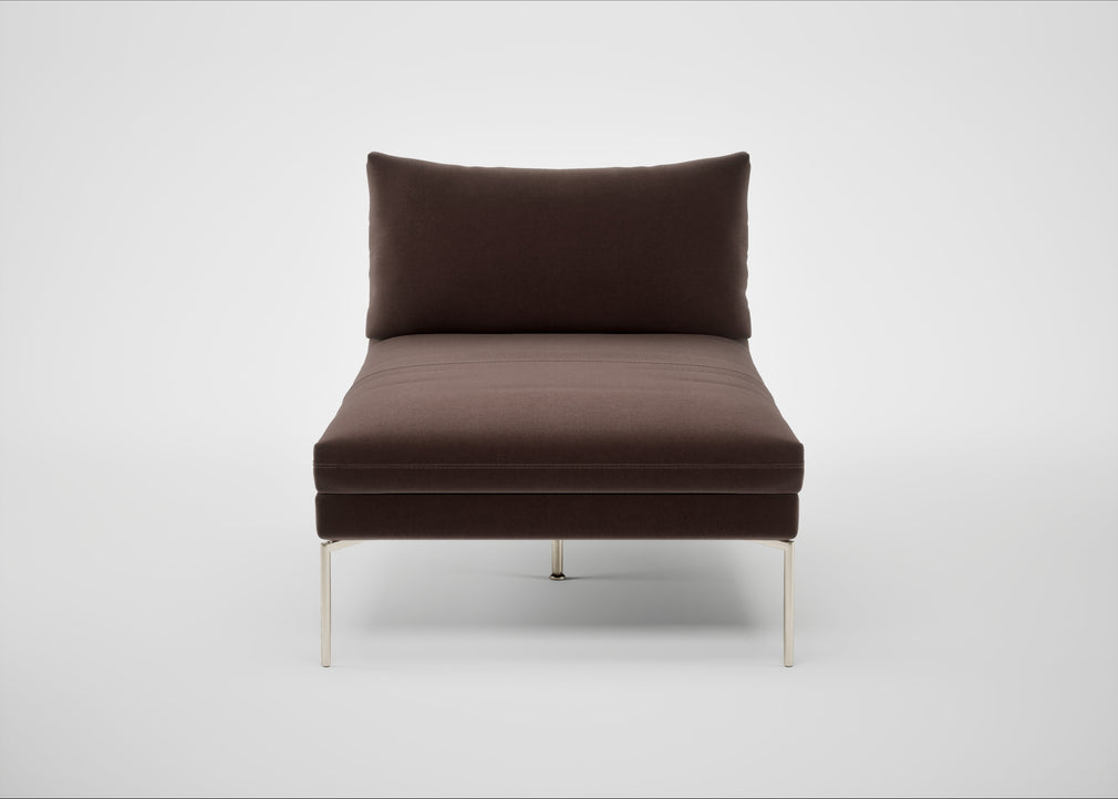 Matera Chaise Lounge Nobilis Velvet Espresso / Stainless Steel