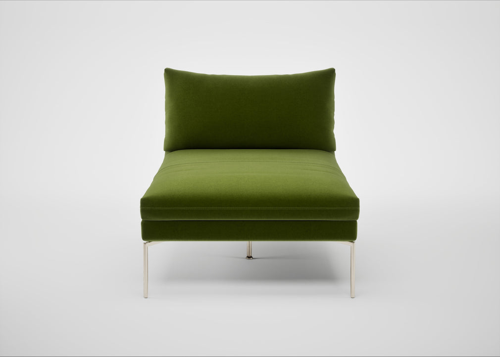 Matera Chaise Lounge Nobilis Velvet Leaf / Stainless Steel