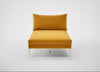 Matera Chaise Lounge Nobilis Velvet Mustard / Stainless Steel