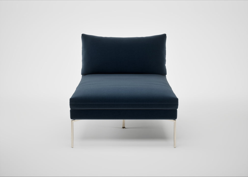 Matera Chaise Lounge Nobilis Velvet Night / Stainless Steel